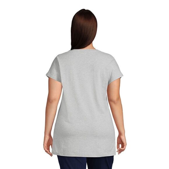 Land’s End Plus size Vneck extra long tunic 18 XL wood lily medallion tile - Picture 4 of 6